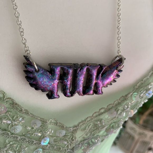 *SALE* NWT Flying F@ck Necklace 24” Chain - Picture 9 of 12